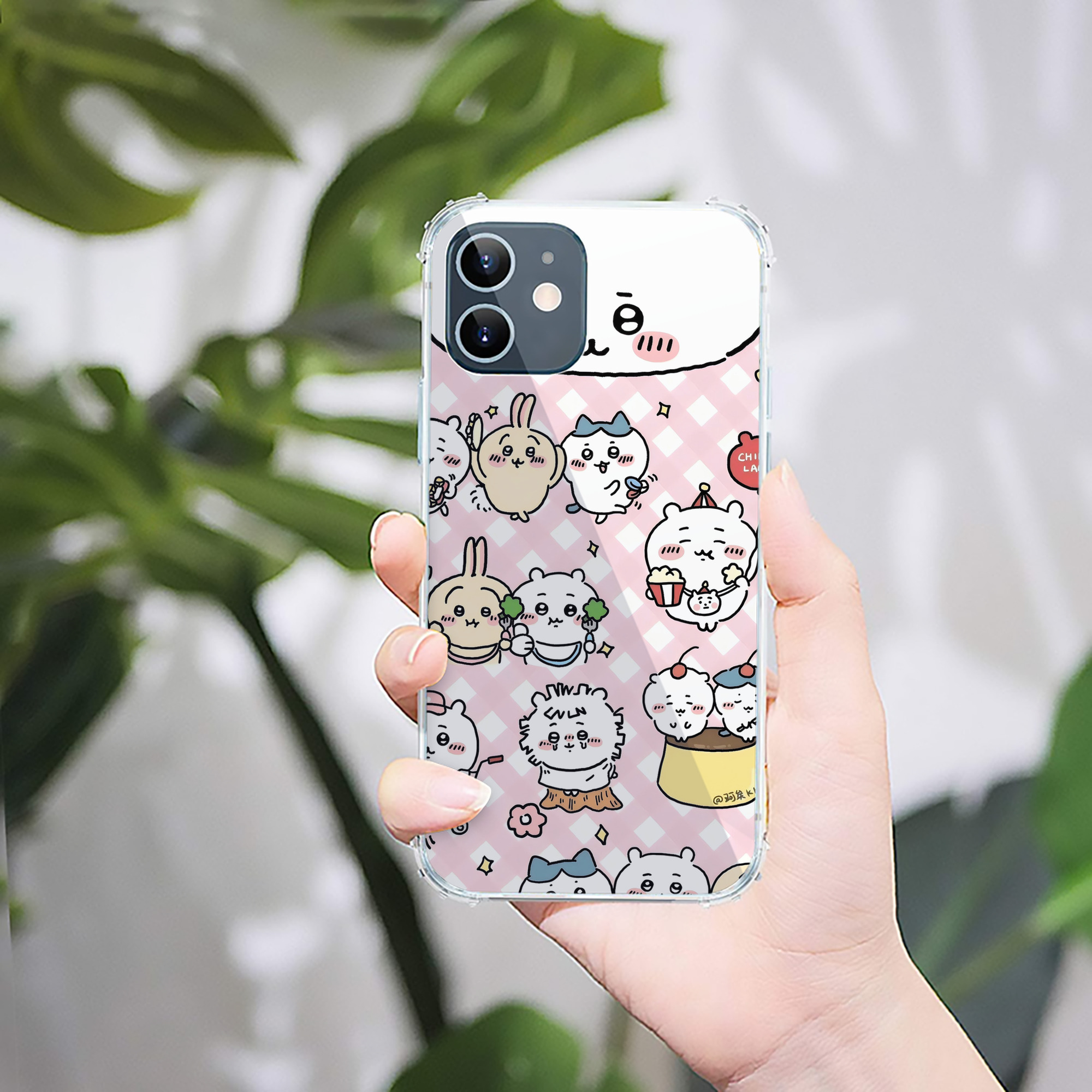 （画像用） ちいかわ Chii-kawa 【iPhone 12シリーズ対応】透明スマホケース（クリアソフトケース）
